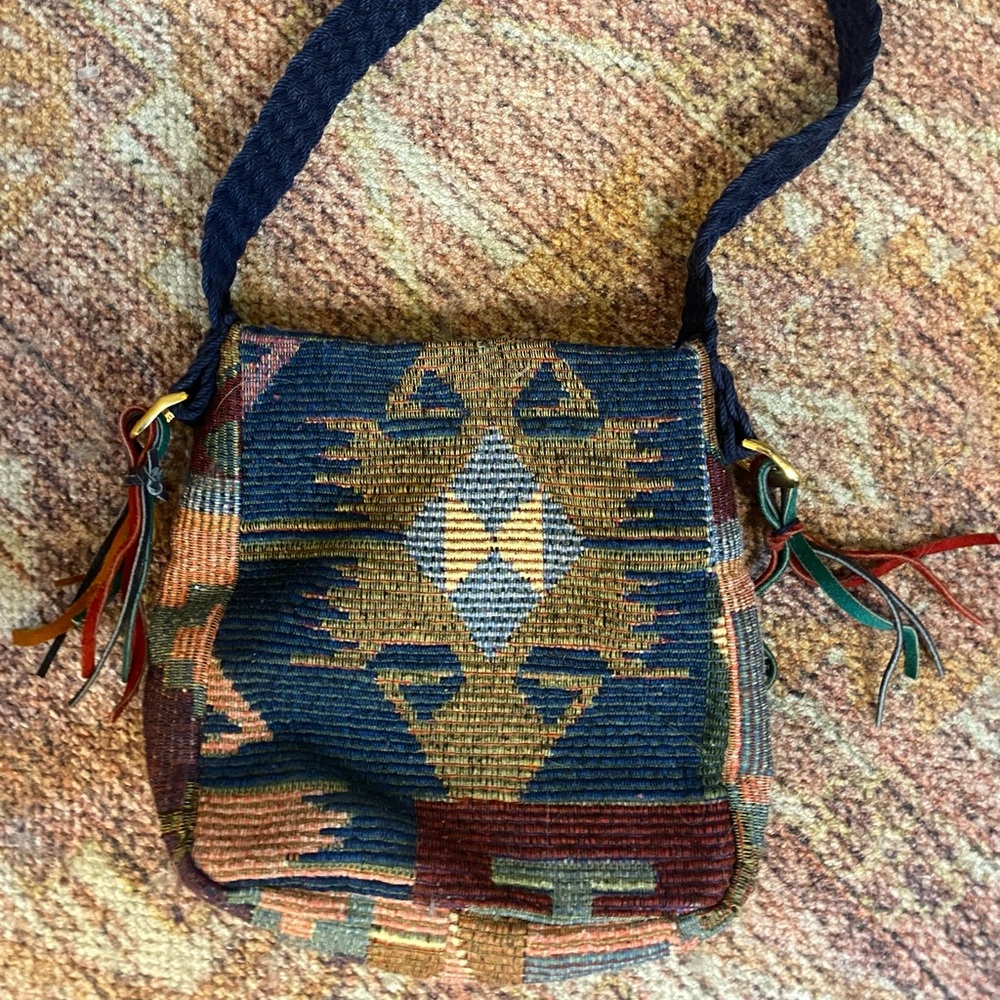 Western print satchel purse